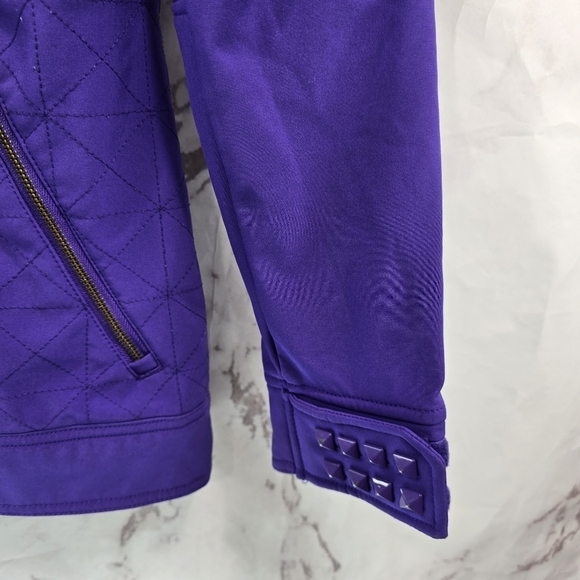 Neff Jacket Womens Small Purple Winter Windbreaker Ski Shell Snow Coat Studded - Picture 4 of 13